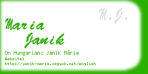 maria janik business card